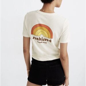 Festival ready: Madewell Sunkissed Beach Club Graphic Tomboy Tee Tshirt Fall EUC